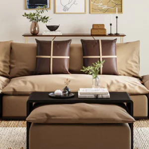 Modern Fabric L-Shaped Sofa Set