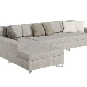 Velvet L-Shaped Sofa Set